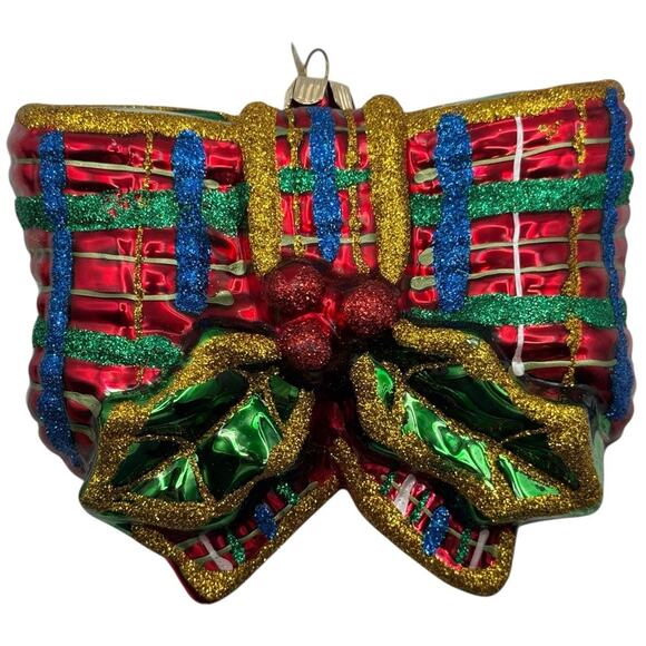 Celebrations by Christopher Radko Festive Bow Ornament Glass 2009 Christmas - Picture 1 of 10